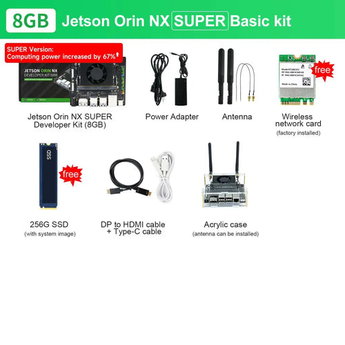 Jetson Orin NX Developer Kit 8GB RAM Super Version with NVIDIA Core Module for ROS AI Deep Learning--Basic Kit