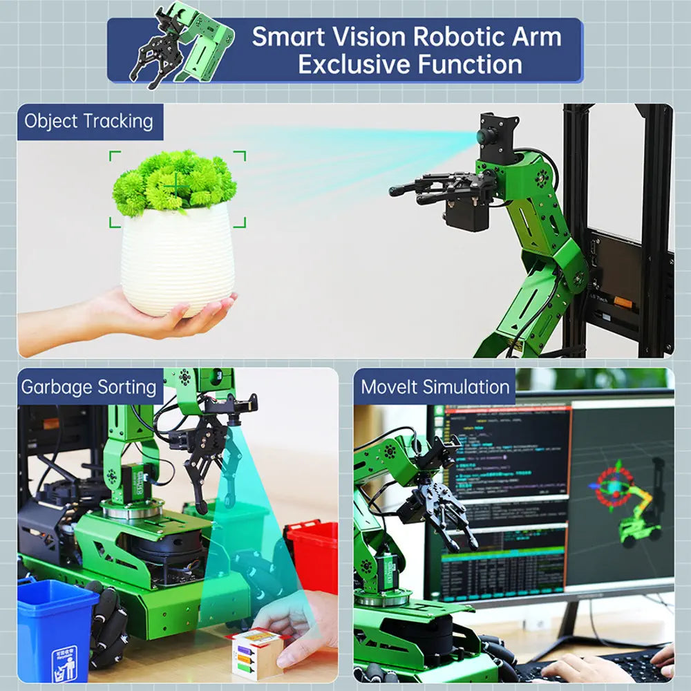 JetAuto Pro ROS1 ROS2 Robot Car with Vision Robotic Arm Powered by Jetson Nano Support SLAM Mapping/ Navigation/ Python (Advanced Kit with Jetson Nano 4GB)