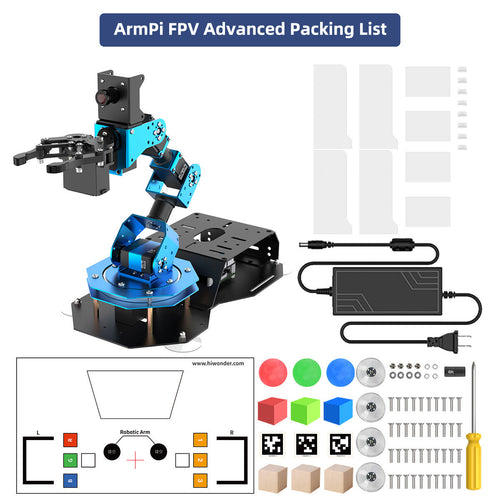 Hiwonder ArmPi FPV AI Vision Raspberry Pi 5 ROS Robotic Arm with Python Open Source (Advanced Kit/ Without Raspberry Pi 5)