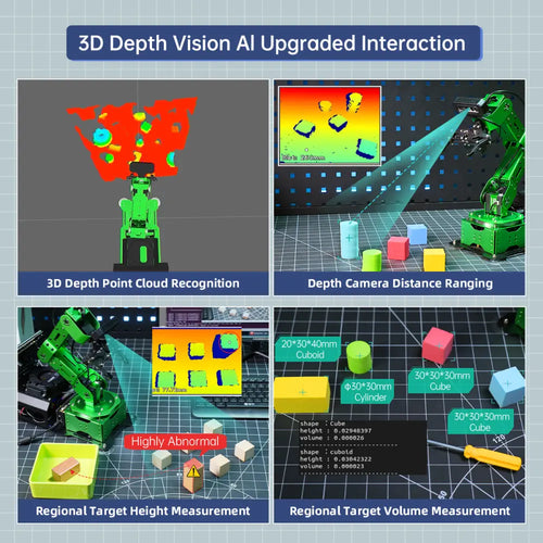 JetArm JETSON NANO Robot Arm ROS Open Source Vision Recognition Program Robot (Advanced kit with Jetson Orin Nano 8GB)