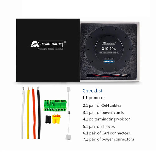 MYACTUATOR RMD X10 V3 BLDC, CAN Bus Reduction Ratio 1:7, w/ New Driver MC X 500O