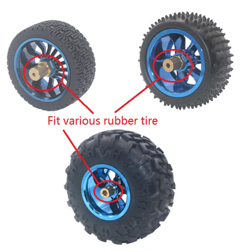 6mm Hexagonal Couplers for Rubber Wheels (Pair)