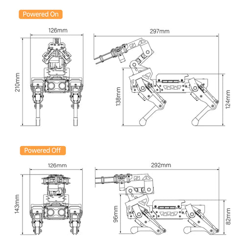 Hiwonder MechDog Pro Open-Source AI Robot Dog with Robot Arm, IoT, AI Voice &amp; Vision Interaction, Python, Arduino &amp; Scratch Programmable