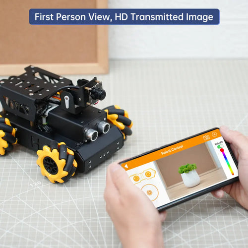 Hiwonder TurboPi Raspberry Pi 5 Omnidirectional Mecanum Wheels Robot Car Kit Open Source Python for Beginners (Raspberry Pi 5 8GB Included)