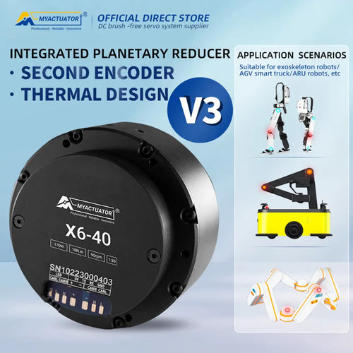 MYACTUATOR RMD X6 S2 V2 BLDC CAN Bus Reduction Ratio 1:36 w/ New Driver MC X 300 O