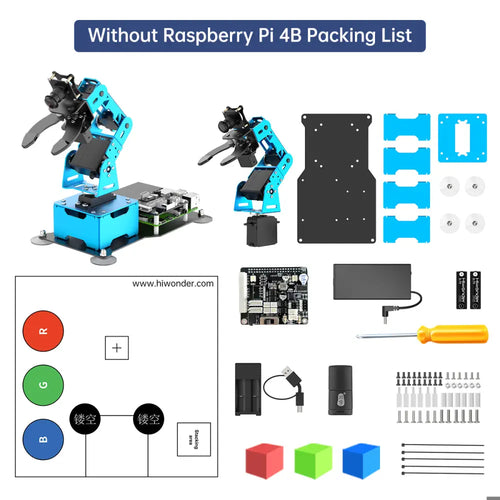 Hiwonder ArmPi mini 4DOF Vision Robotic Arm Powered by Raspberry Pi Support Python and OpenCV for Beginners (No Raspberry Pi 4B Included)