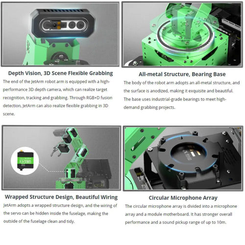 JetArm JETSON NANO Robot Arm ROS Open Source Vision Recognition Program Robot (Starter Kit, Monocular Camera)