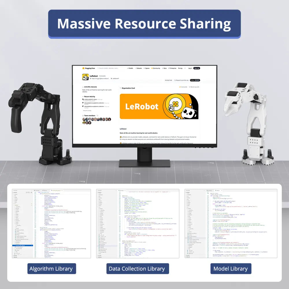 Hiwonder LeRobot SO-ARM101 Open-Source 6-Axis Robotic Arm with AI Vision &amp; AI Recognition for Embodied Intelligence Programming (Standard Kit/Assembled)