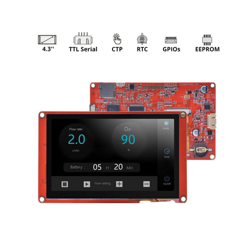 Nextion NX4827P043 4.3-Inch Intelligent Series Resistive HMI Touch Display