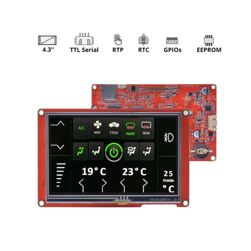 Nextion NX4827P043 4.3-Inch Intelligent Series Resistive HMI Touch Display