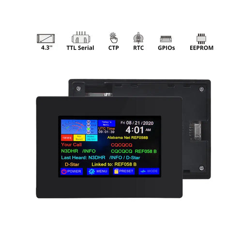 Nextion NX4827P043 4.3-Inch Intelligent Series Resistive HMI Touch Display w/ Enclosure