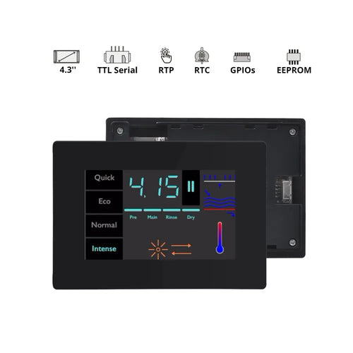 Nextion NX4827P043 4.3-Inch Intelligent Series Resistive HMI Touch Display w/ Enclosure