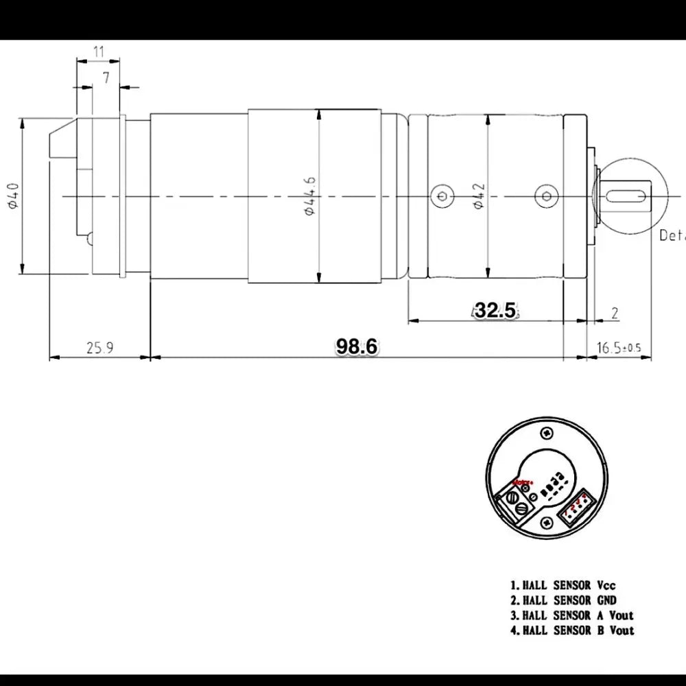 13PPR Hall Sensor Planetary Gear Motors