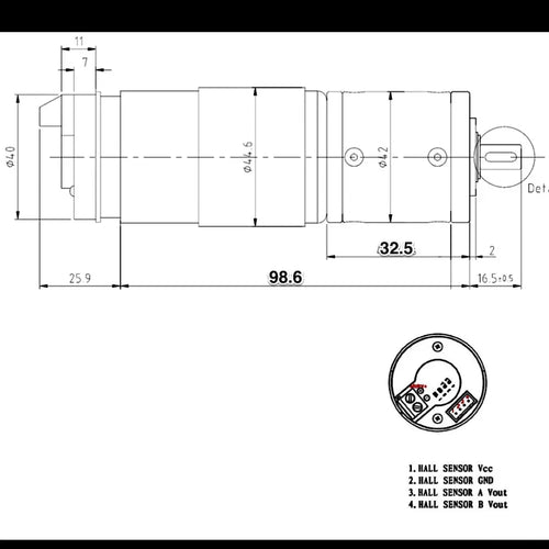 13PPR Hall Sensor Planetary Gear Motors