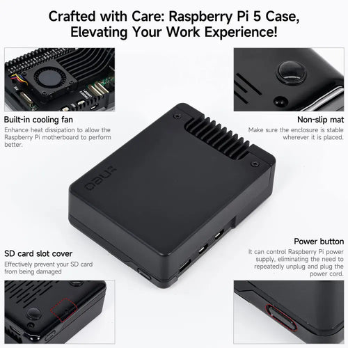 Raspberry Pi 5 Argon NEO 5 Aluminm Case Kit Built-in 30mm PWN Cooling Fan