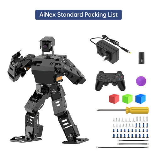 AiNex ROS Education AI Vision Humanoid Robot Powered by Raspberry Pi Inverse Kinematics Learning Teaching Kit (Standard Kit/ WIth Raspberry Pi 4B 4GB)