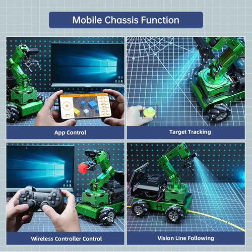 Hiwonder JetArm Pro ROS1 ROS2 3D Vision Robot, with Multimodal AI Model (ChatGPT), AI Voice and Vision Interaction ( Ultimate Kit/Jetson Orin Nano 8GB/Mecanum Chassis)
