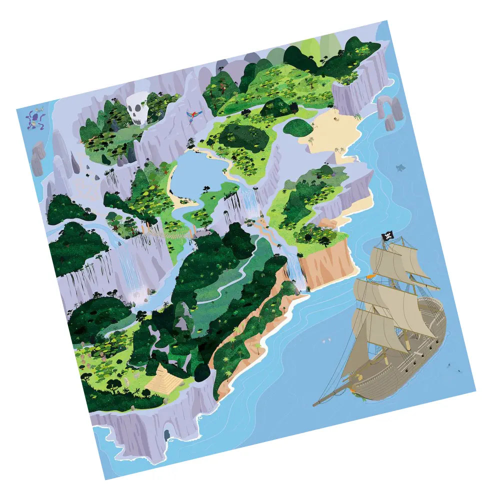 Treasure Island STEM Robot Mat 120×120cm - Coding &amp; STEM Play Mat - Educational Floor Activity Mat for Rugged Robot, Bee-Bot, Blue-Bot and TTS Robots - Sequencing and Programming Learning for Kids