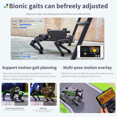 Yahboom 12DOF ROS2 Robot Dog DOGZILLA S2 with AI Vision Support Lidar Mapping Navigation for Raspberry Pi 5(without Raspberry Pi board)