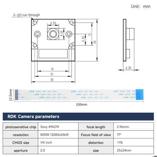 RDK X3 Camera Module With 77&