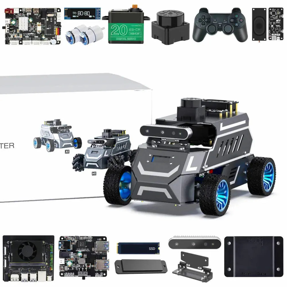 ROSMASTER A1 AI Large Model ROS2 Robot with Ackerman steering chassis-Superior with Orin NANO SUPER 8GB