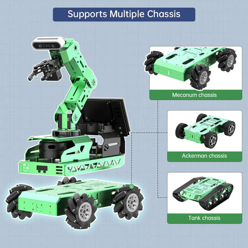 JetRover ROS Robot Car with Vision Robotic Arm Support SLAM Mapping/ Navigation (Developer Kit with Jetson Orin Nano 4GB, Mecanum Chassis, Lidar A1)