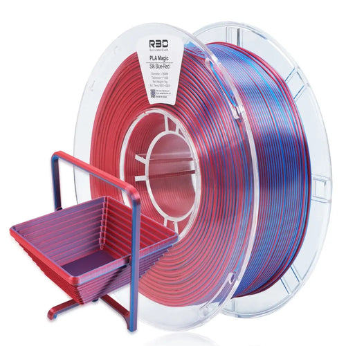 Blue/Red R3D Dual Colour Silk PLA Magic Filament - High Gloss 1.75mm, 1kg