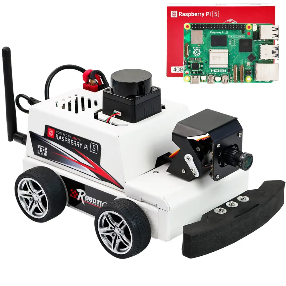 Yahboom Raspberry Pi 5 AI Visual ROS2 Robot Car Kit 2DOF Lidar Stem ...
