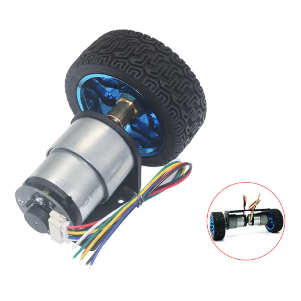 6V Metal Gearmotor 37D, 11PPR Encoder, 80D Wheels Kit - 6V, 18RPM