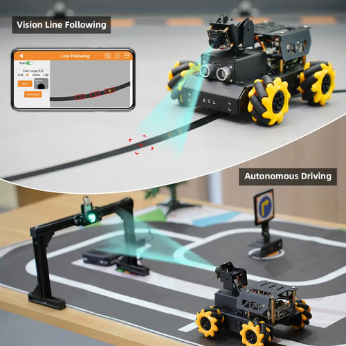 Hiwonder TurboPi Raspberry Pi ROS2 Robot Car with Omnidirectional Mecanum Wheels, AI Vision &amp; Tracking, Integrated Multimodal Large AI Model ChatGPT, and Voice Interaction (Advanced Kit with RPi 5 4G)