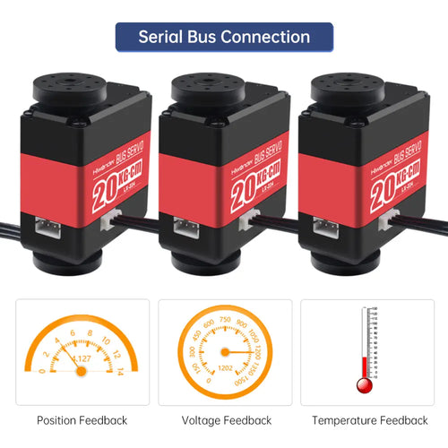 Hiwonder LX-224 Serial Bus Servo with Three Connectors /20KG Large Torque