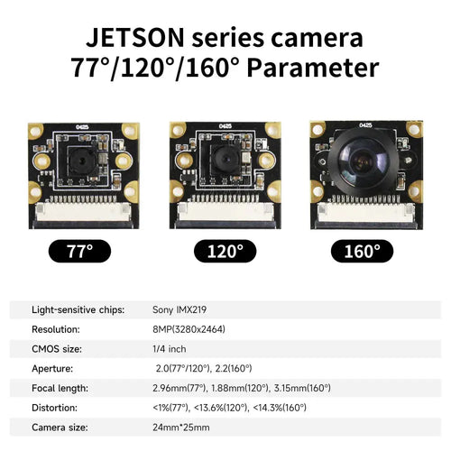 NVIDIA Jetson IMX219 camera 8MP compatible with NANO/Xavier NX/TX2 NX/Orin NAO/Orin NX-22Pin 160&