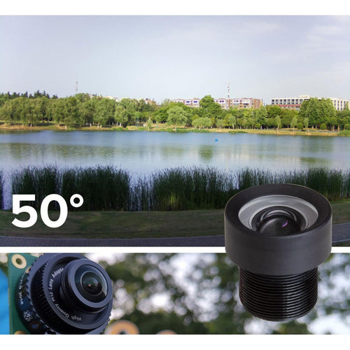 50° M12 Lens Bundle for Raspberry Pi HQ Camera, w/ Portable Tripod Stand