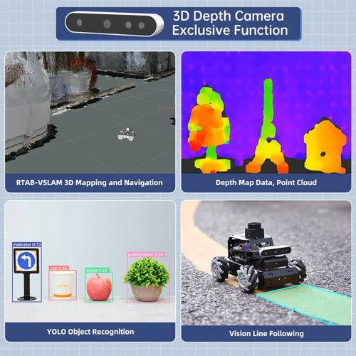 Hiwonder Raspberry Pi 5 Robot Car MentorPi M1 Mecanum-wheel Chassis ROS2 Support SLAM &amp; Autonomous Driving (Depth Camera/with Raspberry Pi 5 8GB)