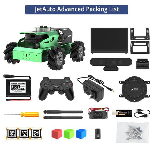 Hiwonder JetAuto ROS Robot Car Powered by Jetson Nano with Lidar Depth Camera Touch Screen, Mapping and Navigation (Advanced Kit/SLAMTEC A1 Lidar)