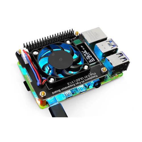 52Pi Fan Expansion Board Plus 0.91 OLED V1.0 for Raspberry Pi 4B/3B+/3B/2B