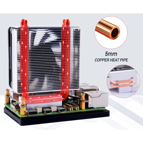 52Pi ICE Tower Plus Cooling System for Raspberry Pi 5 (Metallic)