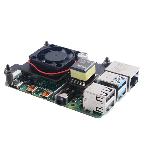 52Pi Isolated PoE HAT w/ Fan, IEEE 802.3af/at for Raspberry Pi 4/3B+