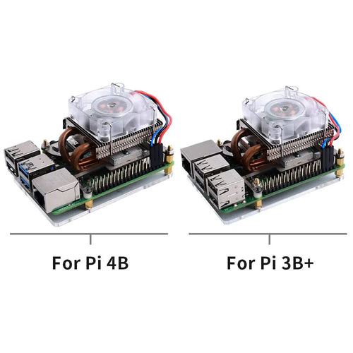 52Pi Low-Profile ICE Tower RGB LED Light Cooling Fan for Raspberry Pi 4B/3B+/3B