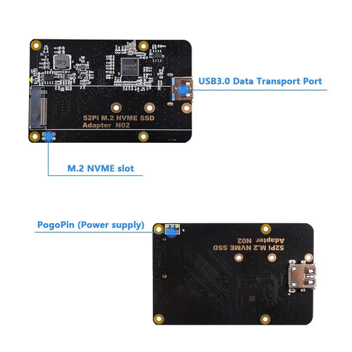 52Pi M.2 NVME SSD Adapter Board for Raspberry Pi