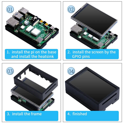 52Pi 3.5-inch Resistive Touch Screen w/ ABS Case for Raspberry Pi 4B