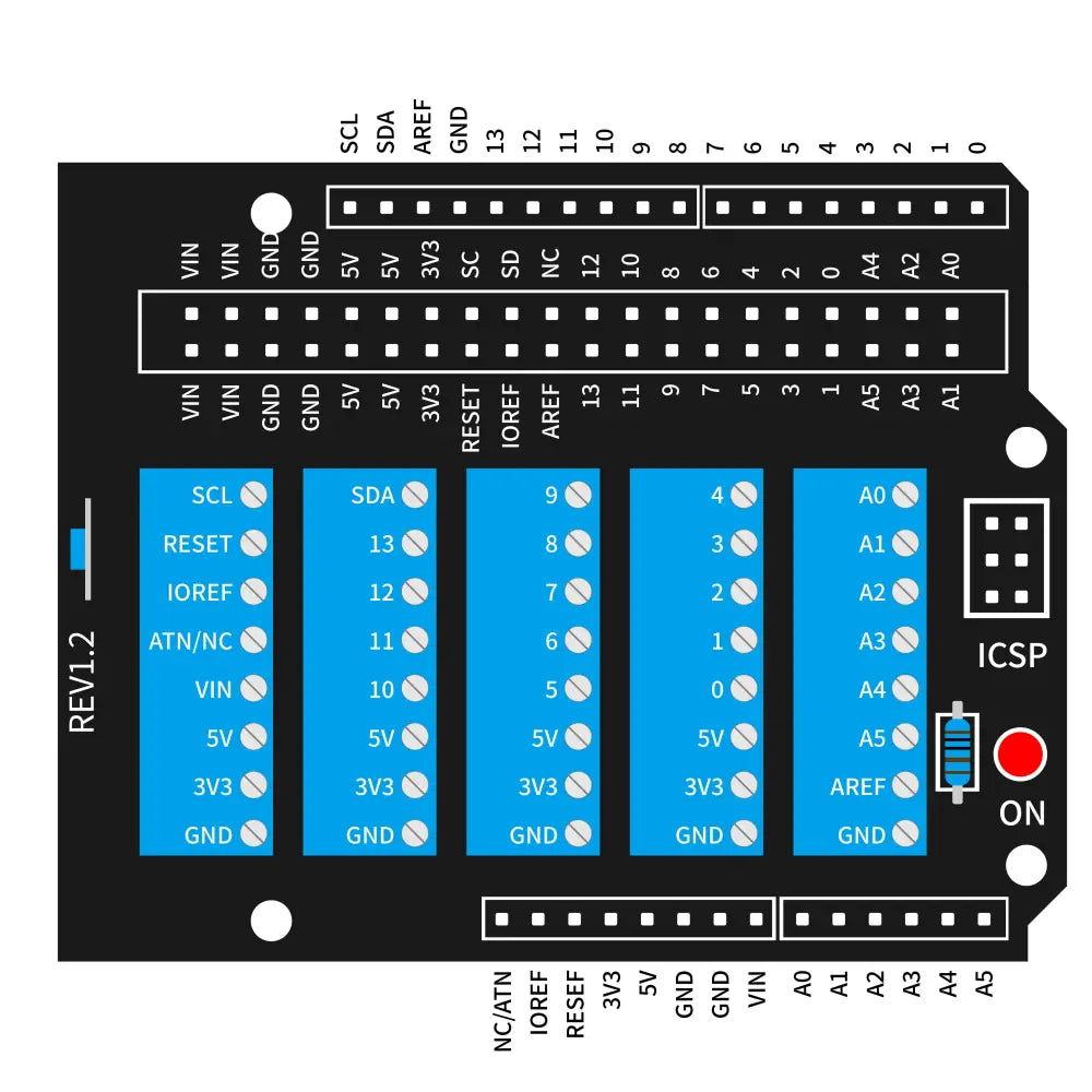 52Pi Screw Terminal Expansion Board for Arduino UNO (Blue)