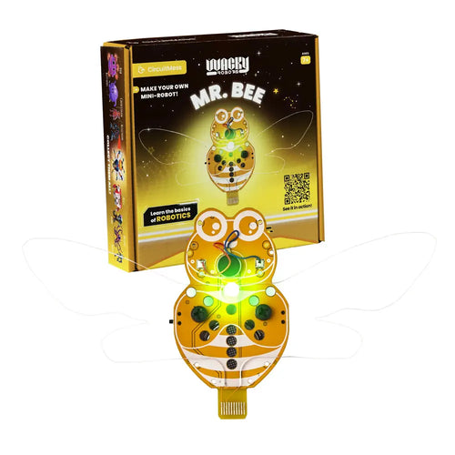 CircuitMess Wacky Robots - DIY Mini Robots: Mr. Bee - Learn about Electromotors and Electromagnetic Fields for Ages 7+