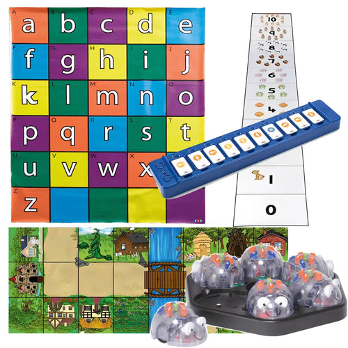 TTS Blue Bot Coding Toy Robot with 3 Activity Play Mats and Free Tactile Reader - STEM Learning Robotics for Kids Age 3+