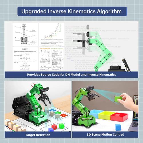 Hiwonder JetArm Pro ROS1 ROS2 3D Vision Robot, with Multimodal AI Model (ChatGPT), AI Voice and Vision Interaction ( Ultimate Kit/Jetson Orin Nano 8GB/Mecanum Chassis)
