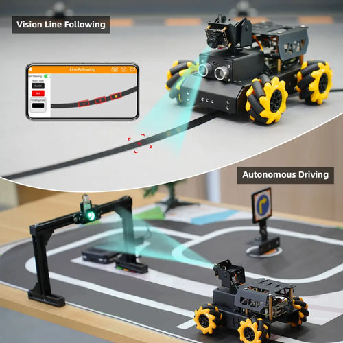 Hiwonder TurboPi Raspberry Pi Omnidirectional Mecanum Wheels Robot Car Kit with Camera Open Source Python for Beginners (Raspberry Pi 4B 8GB included)