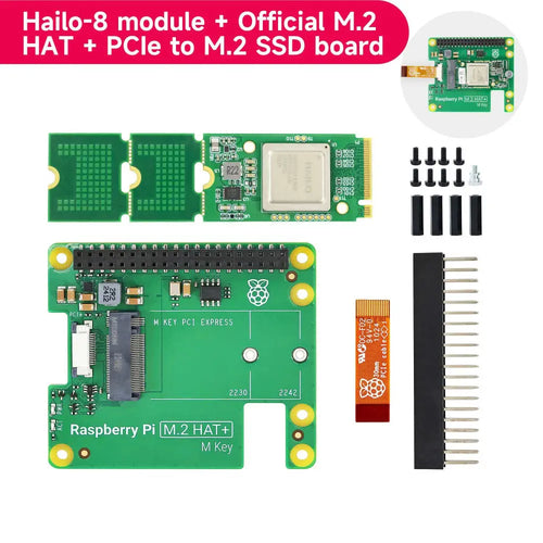 Hailo 8L AI acceleration module for Raspberry Pi 5-- Hail-8 Module + RPi5 Official M.2 HAT+