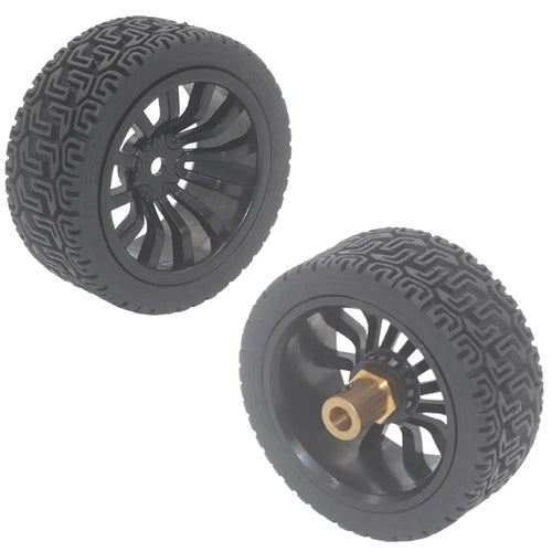 65D Rubber Wheels for Smart Vehicles &amp; Robots (Pair)