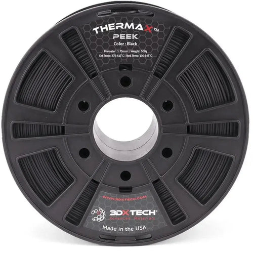 3DXTech ThermaX PEEK Filament, 1.75mm, Black, 0.5 kg - High-Performance 3D Printing Material