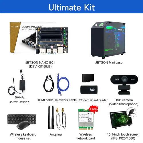 Jetson NANO 4GB Developer Kit (SUB) With Official Module For Artificial Intelligence Python Programming- Ultimate Kit